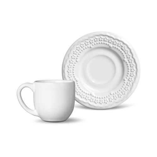Conjunto de xícara para café porto brasil madeleine em faiança feldspática - 6 peças