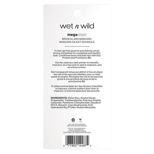 Máscara de sobrancelhas wet n wild mega clear brow & lash 9ml