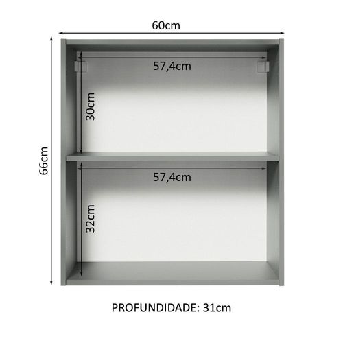 Armário aéreo 60 cm 1 porta  nice madesa