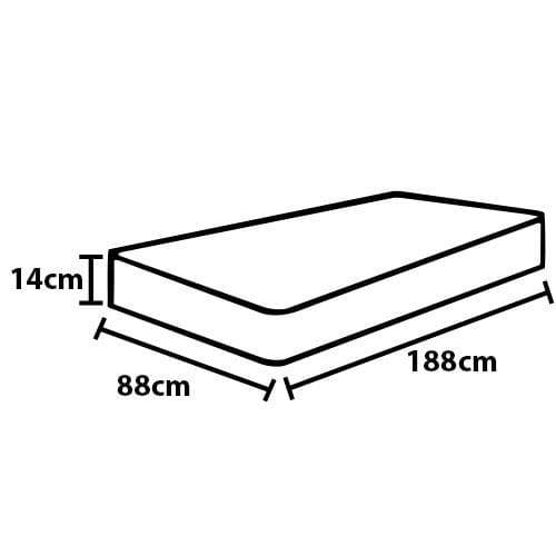 Colchão Solteiro Hellen Supremo One Face Espuma D33 14x88x188 cm - Bege/Branco
