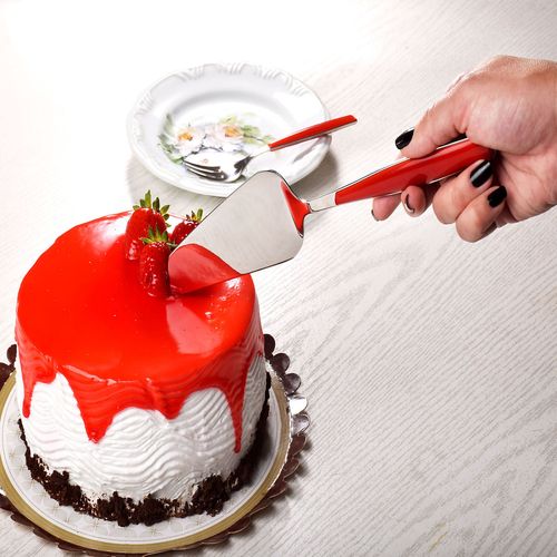 Espátula Bolo Pizza Multiuso Inox Vermelho Glamour Bugatti