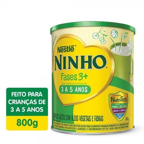 Composto Lácteo Ninho Fases 3+ Nestlé 3 a 5 anos 800g