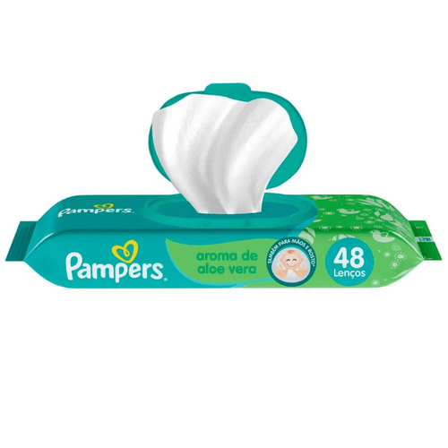 Lenço Umedecido Pampers Aroma de Aloe Vera 48 unidades