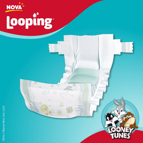 Fralda Looping Looney Tunes Mega XXG com 22 Unidades