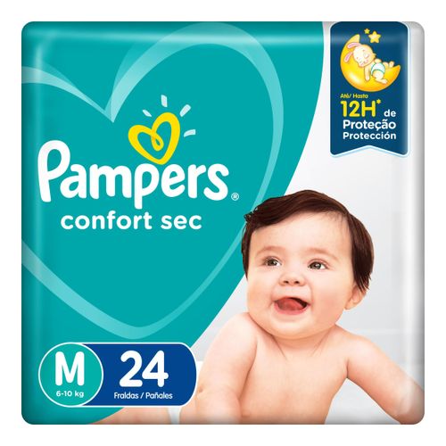 Fralda Pampers Confort Sec Pacotao M com 24 unidades