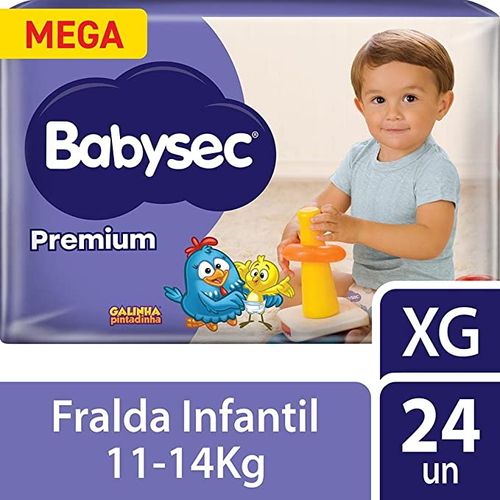 Fralda Babysec Premium Mega XG com 24 unidades