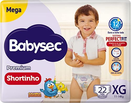 Fralda Babysec Shortinho Pants Galinha Pintadinha XG com 22 unidades
