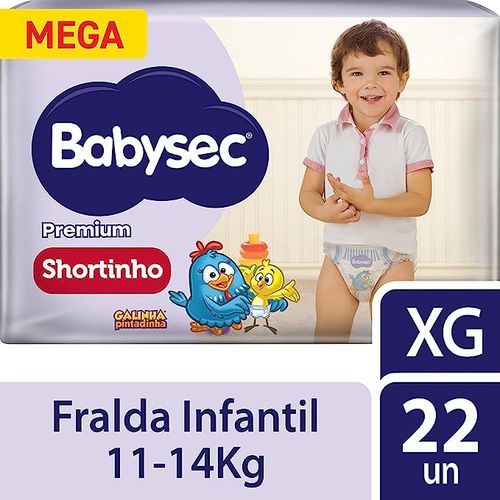 Fralda Babysec Shortinho Pants Galinha Pintadinha XG com 22 unidades