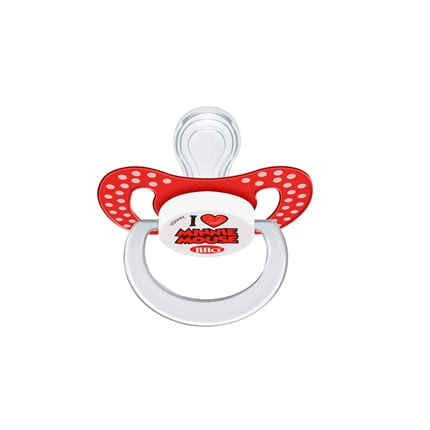 Chupeta Lillo Funny Disney Minnie Ortodôntica Silicone Vermelha