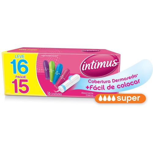 Absorvente Intimus Interno Super Leve 16 Pague com 15 unidades