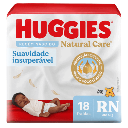 Fralda Huggies Natural Care Jumbo Rn Com 18