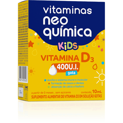 Vitamina D3 400UI Kids Frasco 10ml Neo Química
