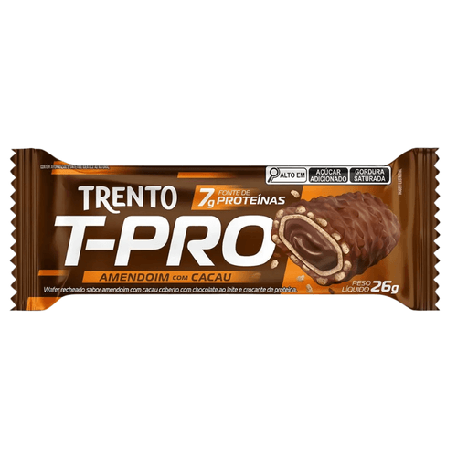 Wafer Trento T-Pro Amendoim com Cacau T-Pro 26g