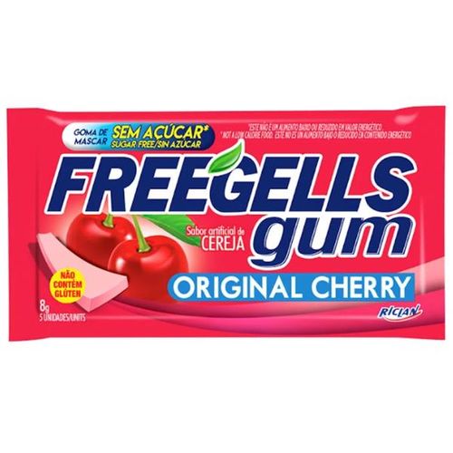 Chiclete Freegells Gum Original Cherry 8,5g