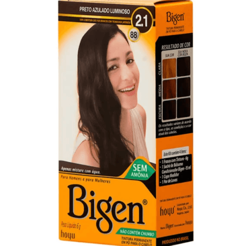 Tintura Bigen 88 Preto Azulado Luminoso 2.1