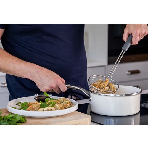 Escumadeira Em Aço Inox Cozinha Frituras Cinza KitchenAid