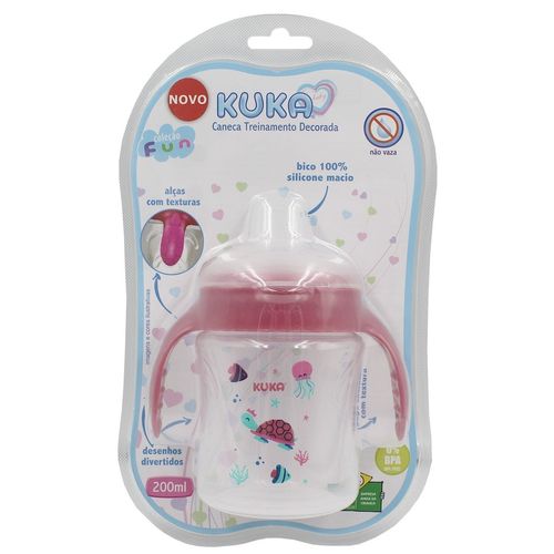 Caneca Treinamento Decorada Kuka Fun Rosa 200ml Referencia 6182