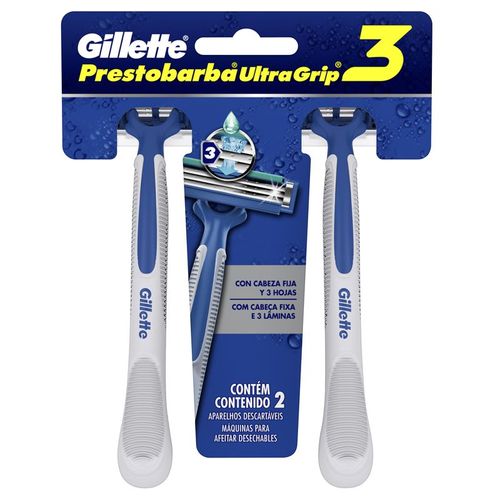 Aparelho De Barbear Gillette Prestobarba Ultragrip 3 com 2 unidades