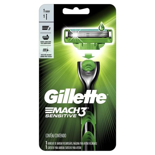 Aparelho De Barbear Gillette Mach3 Sensitive Unitario