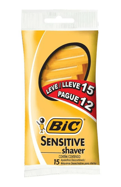 Aparelho De Barbear Bic Sensitive Shaver Leve 15 Pague 12 unidades