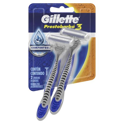 Aparelho De Barbear Gillette Prestobarba 3 Masculino com 2 unidades