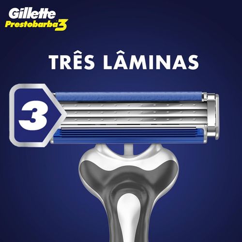 Aparelho De Barbear Gillette Prestobarba 3 Masculino com 2 unidades