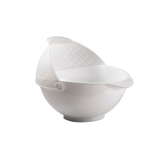 Tigela Escorredor Macarrão Legumes Retrátil Branco Prana