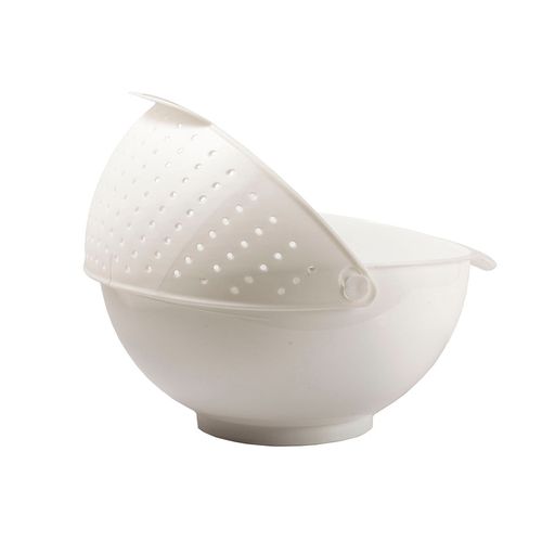 Tigela Escorredor Macarrão Legumes Retrátil Branco Prana