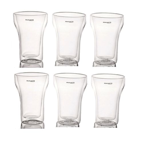 Conjunto 6 Copos Dupla Parede Suco Drink 350ml Bugatti