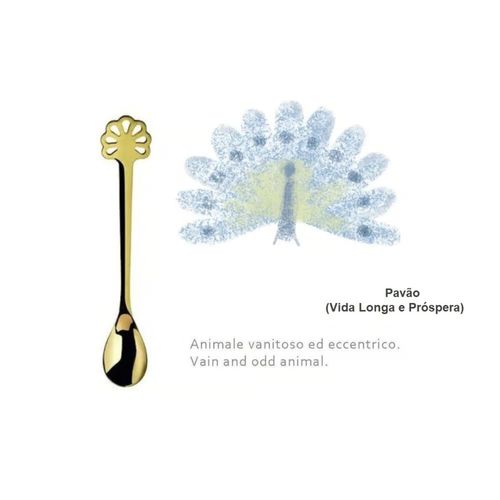 Conjunto 6 Colheres Ouro 24kl Café Chá Banhado Kiss Bugatti