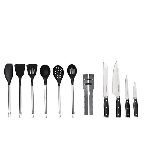 Conjunto 12 Peças Facas e Utensílios com Suporte Organizador