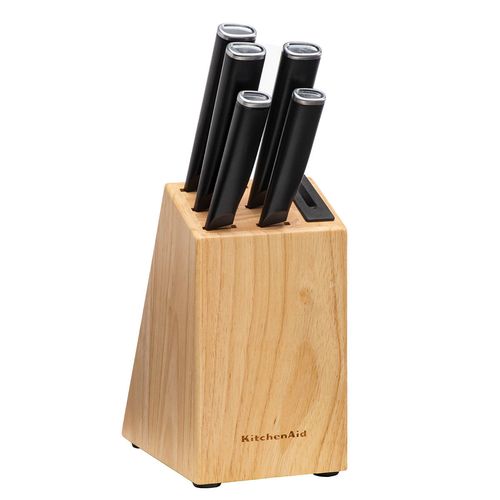 Kit de 5 Facas Aço Japonês Com Cepo em Madeira KitchenAid