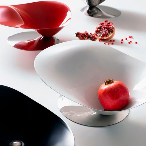 Centro de Mesa Fruteira Decorativa Branco  Multiuso Bugatti