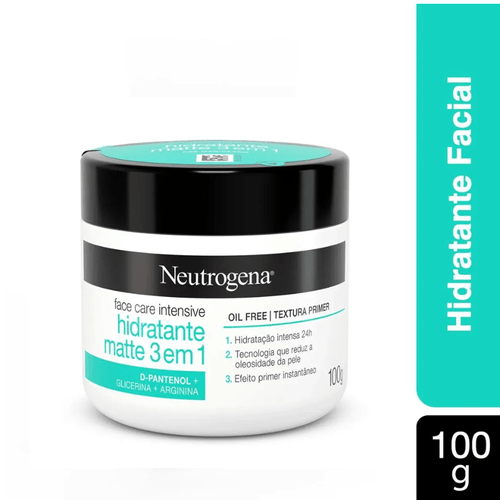 Creme Facial Neutrogena Face Care Intensive Hidratante Matte 3 em 1 com 100g