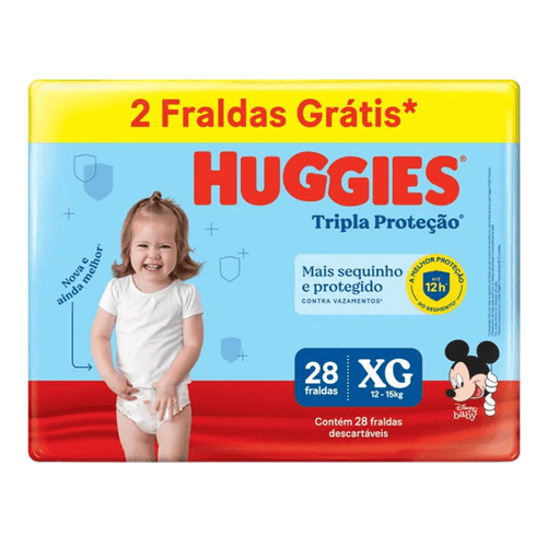 Fralda Huggies Tripla Proteção Meguinha XG 28 unidades