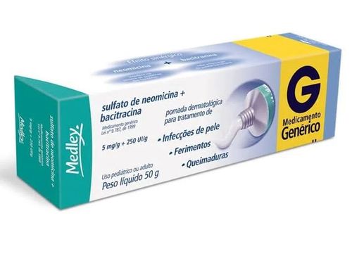 Pomada Sulfato De Neomicina + Bacitracina Medley 50G