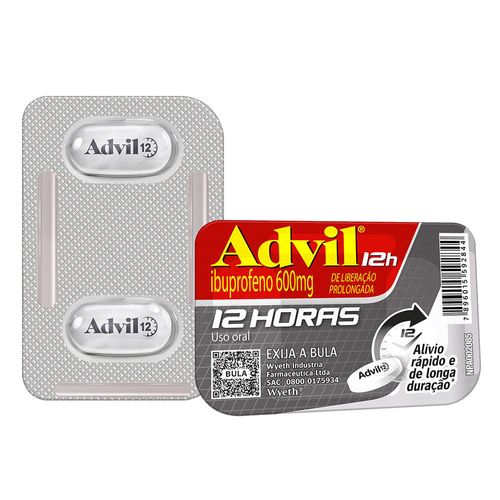 Advil 12h Liberação Prolongada 600mg com 2 Comprimidos