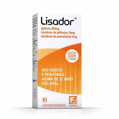 Lisador 10,0/500,0/5,0mg com 16 comprimidos