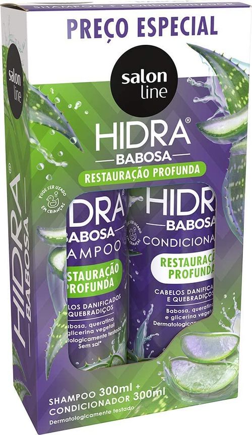 Kit Salon Line Hidra Babosa Shampoo +Condicionador 300Ml