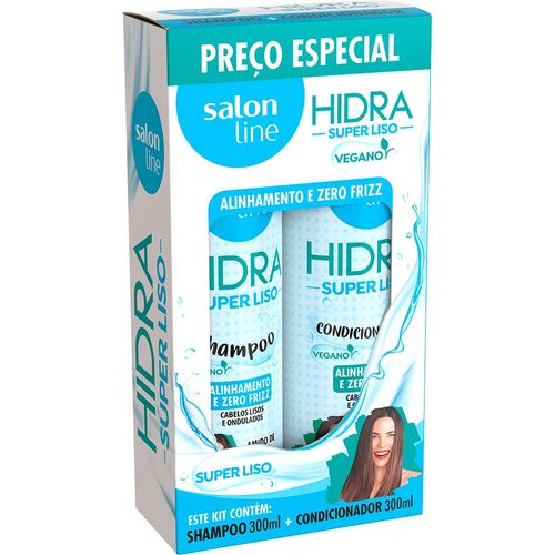 Kit Salon Line Hidra Super Liso Shampoo +Condicionador 300mL