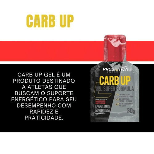 Energético Carb Up Gel Super Fórmula Probiotica Morango Silvestre Sachê 30g