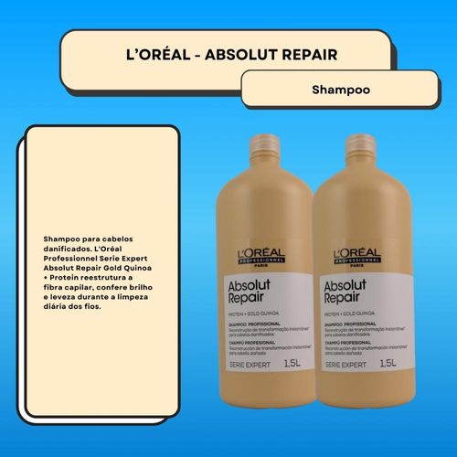 L'Oréal Professionnel Absolut Repair Gold Quinoa Kit 2 Shampoo 1,5L