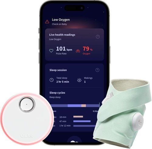 Owlet - Dream Sock monitor inteligente para bebês com leituras e notificações de saúde em tempo real - Mint-BM06NMMCJ