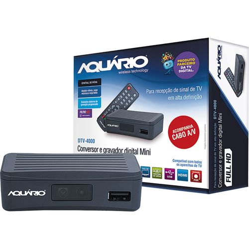 Conversor Gravador Digital com HDMI Aquário DTV-4000