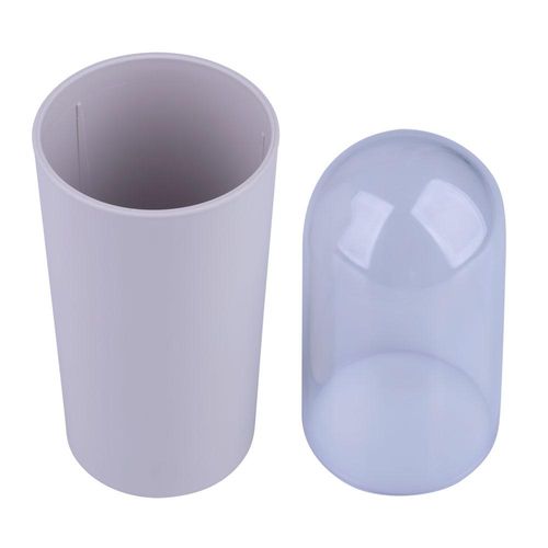 Porta Escova com Tampa Coza Cinza Claro 13100