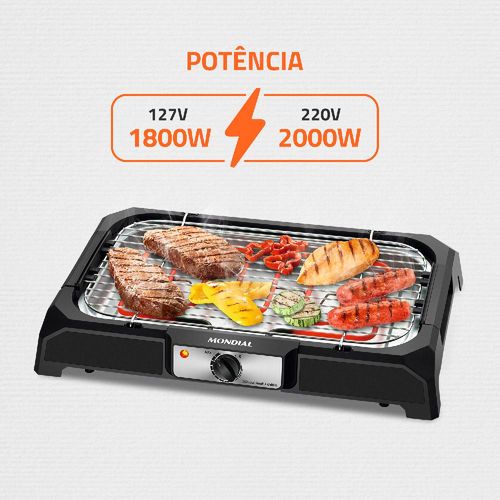 Churrasqueira Elétrica Mondial Grand Steak & Grill CH05 Preta 127V