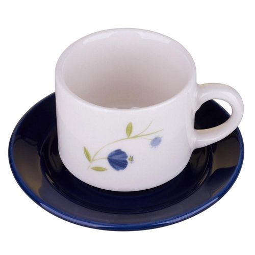 Xícara de Chá 200ml com Pires Flores Azuis Biona