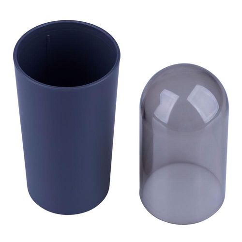 Porta Escova de Dentes com Tampa Serene Coza Cinza Chumbo 13100