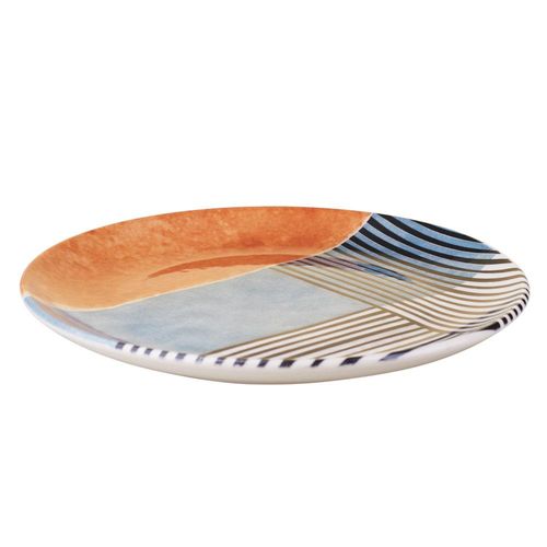 Prato de Sobremesa Cerâmica 20,5cm Abstrata Porto Brasil Coup