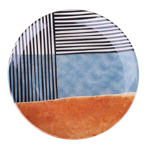 Prato de Sobremesa Cerâmica 20,5cm Abstrata Porto Brasil Coup
